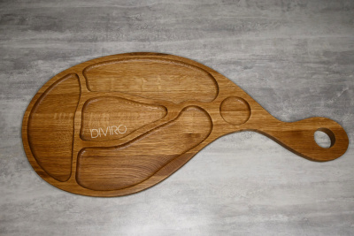 Большая менажница «Окорок» из дуба, 63×30 см от мастерской DIVIRO